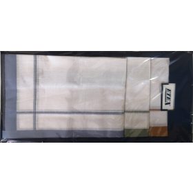   Férfi textil ruhazsebkendő szett-elegáns fehér alapon mintás-40x40cm