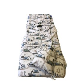 Óvodai ágynemű garnitúra csomag  / 4 részes kék munkagépek az úton mintás