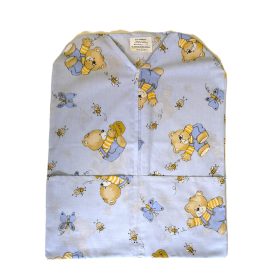   Vállfára húzható oviszsák - Világoskék mézes mackó mintával