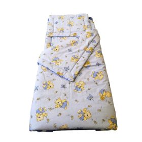   Óvodás ágynemű garnitúra szett  90x130 cm világoskék alapon mézes mackó mintával