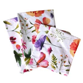 Pamut párnahuzat szett - 4db-os, tavaszi kert mintával