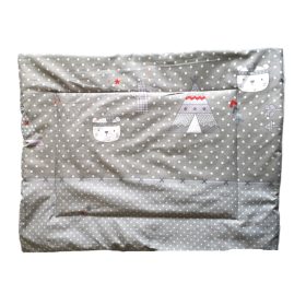 Lapos ovis kispárna szürke indián macis mintás