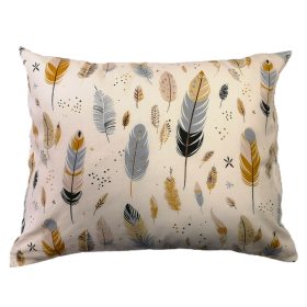 Kispárna huzat 40x50cm, világos alapon tollak mintával