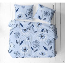   Ágynemű huzat garnitúra/krepp/ 140x200cm Kék új pitypang mintával