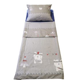   Ágynemű huzat szett 2 részes - 90x130 cm/ szürke indián maci