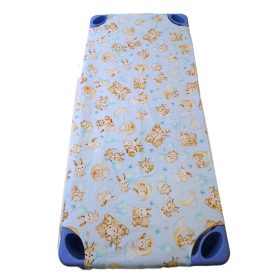   Vízhatlan gumifüles gyermek lepedő - 55x130 cm /világoskék cuki állatkölyök mintával