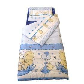   Ágynemű garnitúra 2db-os - 90x130 cm/ kék édes maci család mintával