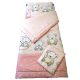 Ágynemű garnitúra 3 részes/ rózsaszín maci-csillaggal mintás