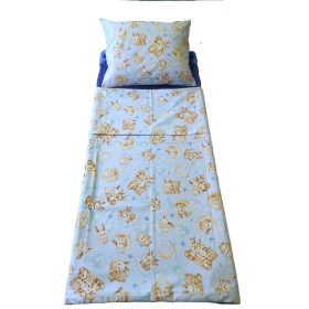   Gyerek ágynemű huzat 90x130 cm/ világoskék cuki állatkölyök mintával