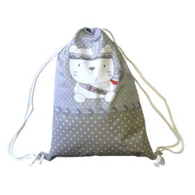   Ovis tornazsák - 30x40 cm szürke pöttyös indián maci mintával