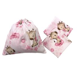   Tisztasági csomag 3db-os rózsaszín zsiráf bébi mintával
