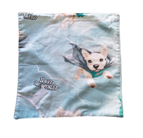 Környezetbarát Újraszalvéta - super  hero kutyus mintával  - 28x28cm 