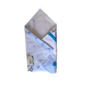   Környezetbarát Újraszalvéta - babakék szivecskés macik mintával