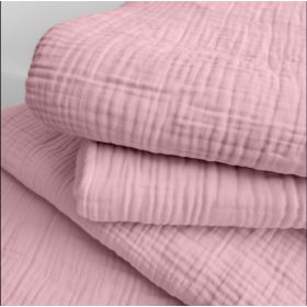 Dupla géz / Muszlin textil - 155 cm - Mályva színű