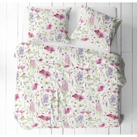 Ágynemű huzat szett 140x200cm rózsaszín jácint mintával