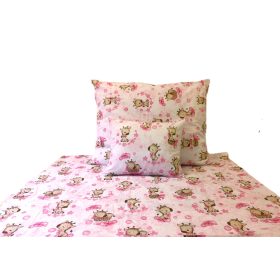   Ágynemű huzat szett rózsaszín zsiráf bébi mintával 140x200cm
