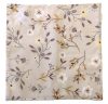 Környezetbarát újraszalvéta szürke-barna leévél-virág mintával  - 28x28cm 