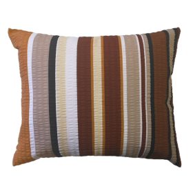 Krepp kispárna huzat - 40x50cm barna csíkos mintával