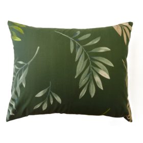 Kispárna huzat pamut zöld alapon levél mintával 40x50cm