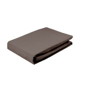 Gumis pamut jersey lepedő 180x200 + 25 cm / csoki barna
