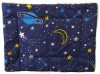 Minky lapospárna sötétkék bolgyó-csillagok+kobaltkék minky 40x50cm