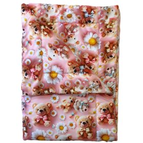   Mikrofiber borítású takaró maci margaréta mintával 90x130cm 