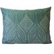 Pamutszatén nagypárna huzat  / Elegáns petrol -  zöld ezüst modern mintás