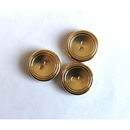 Aranyszínű fém gomb 11 db-os csomagban - 18 mm
