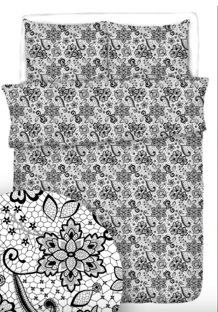 Image of 3 részes pamut ágyneműhuzat - 140x200 cm / csipke mintás