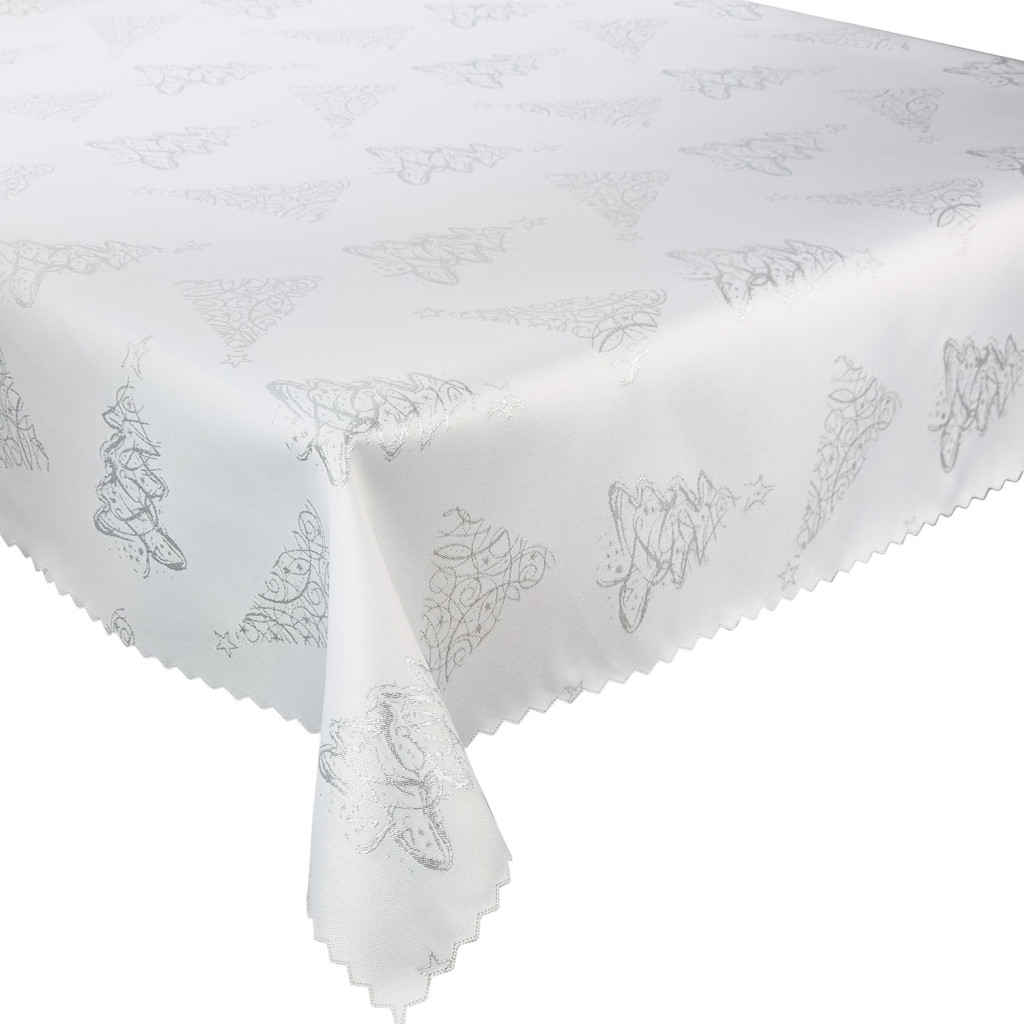 Image of Karácsonyi terítő 140x220 cm - ezüst fenyőfás - megfordítható