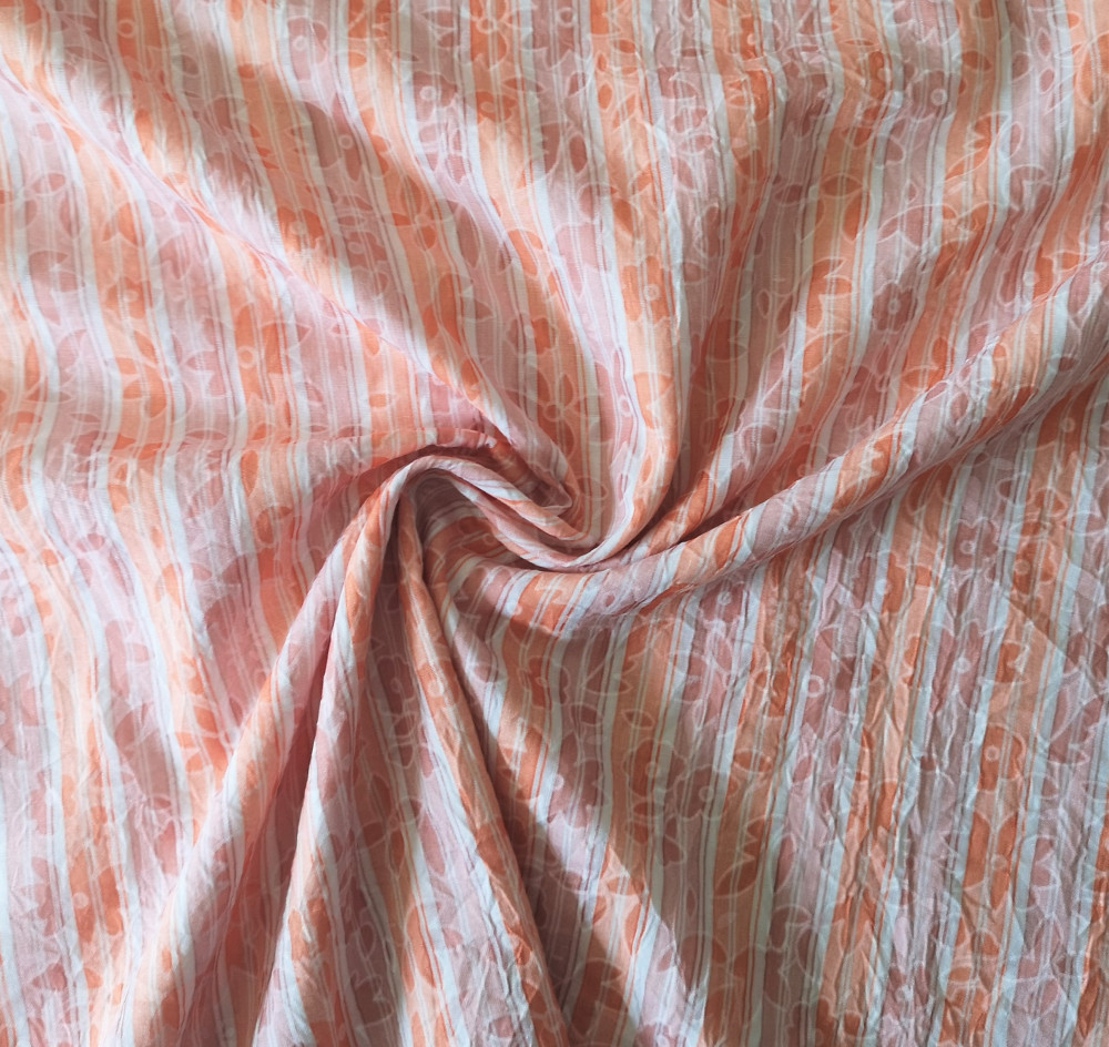 Csíkos - virágos vékony puplin textil - 140 x 170 cm