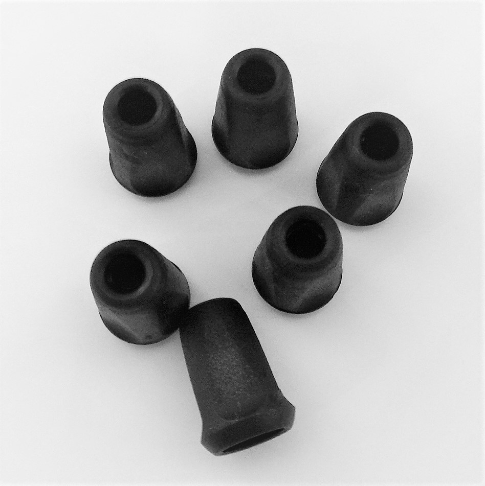 Fekete színű műanyag zsinórvég 3 mm -es zsinórhoz 