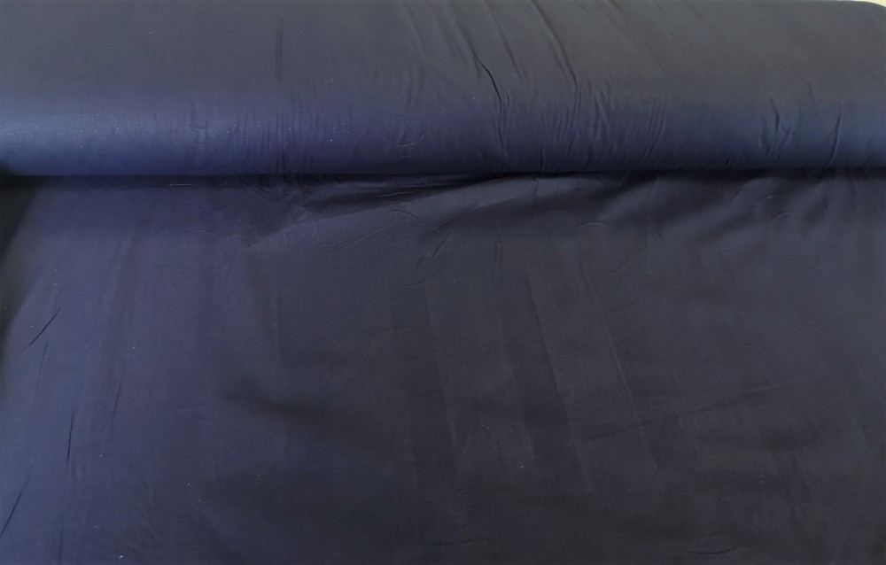 Egyszínű pamutvászon - lepedővászon 220 cm széles - sötétkék