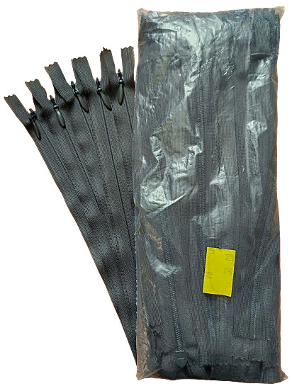 Image of RT0 20 cm Rejtett / Műanyag spirál fogú - zárt cipzár csomag - 50 db-os Antracit Szürke színben