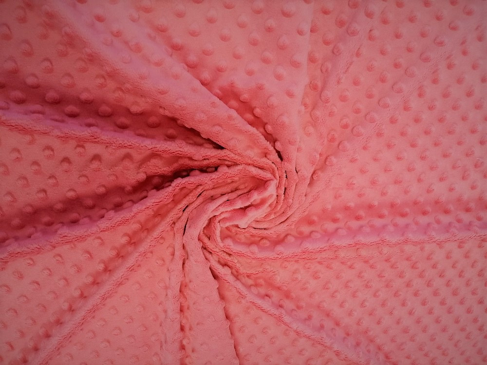 Minky textil világos lazac színben - 160 cm széles - 350 gr/m2