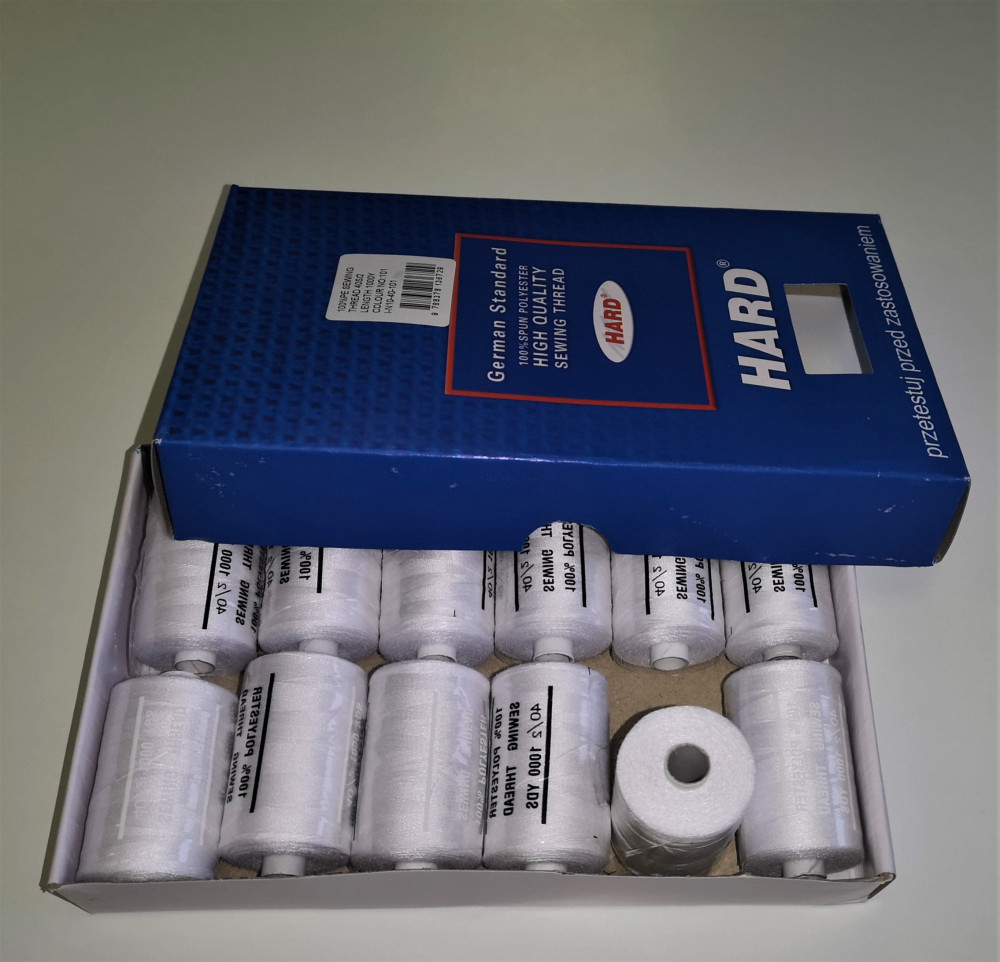 Image of Poliészter cérna 40/2 1000 yard - fehér színben