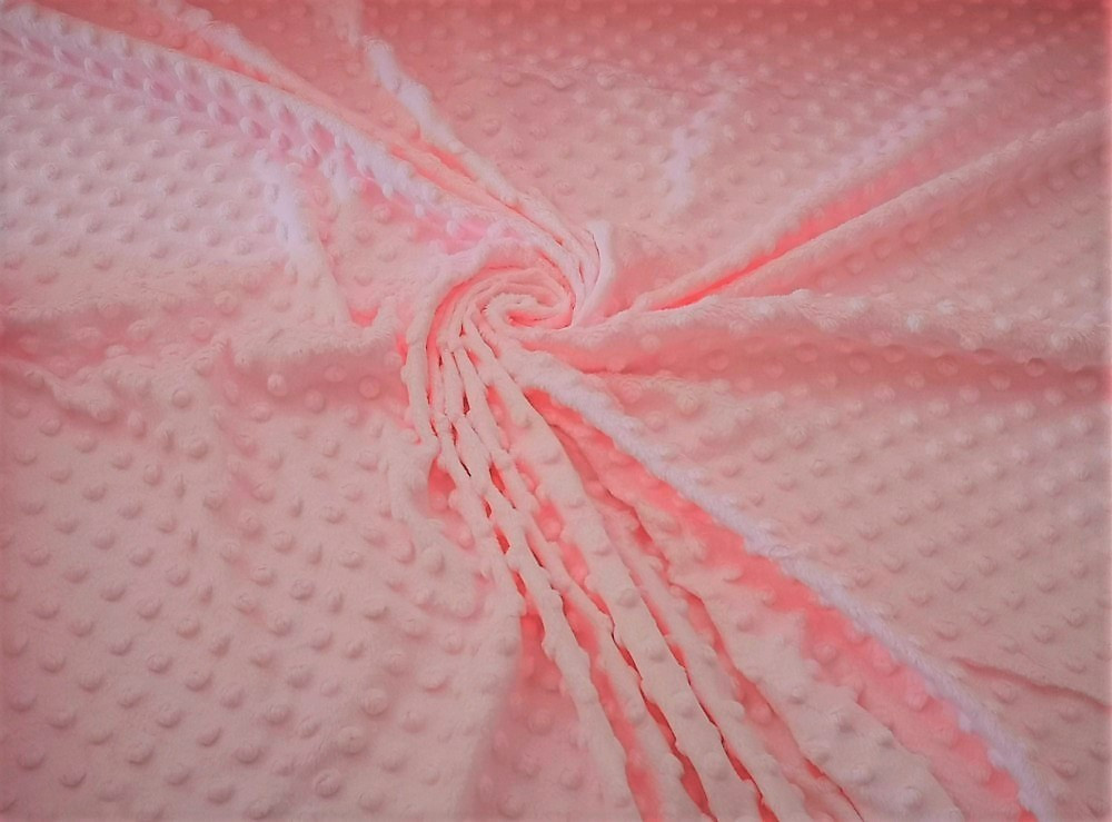 Minky textil - méteráru 165 cm széles - I. púder rózsaszín 350 gr/m2