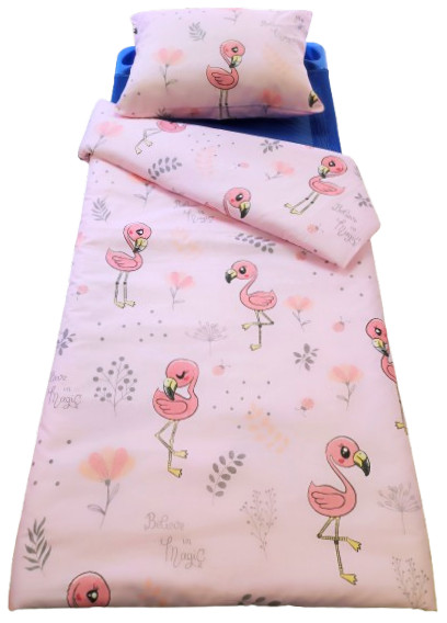 Image of Ovis pamut ágynemű huzat szett 2 részes - 90x130 cm / Rózsaszín Flamingó mintás
