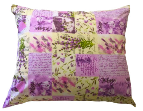 Pamut kispárna huzat - 40x50 cm / Levendula vintage patchwork mintás Pamut kispárna huzat - 40x50 cm / Levendula vintage patchwork mintás