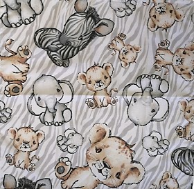 Bézs szafarikölyök mintás - pamut textil szalvéta - 30x30 cm