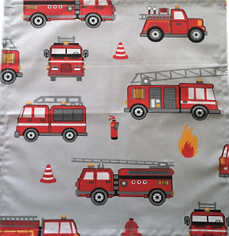 Textil szalvéta gyermekeknek - 30x30 cm / szürke tűzoltós