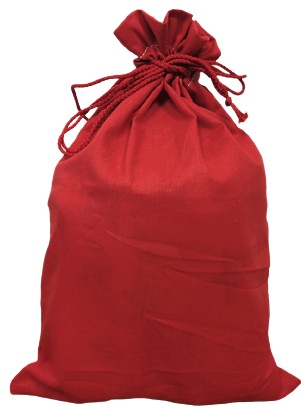 Sötét piros pamutvászon zsák - ajándékcsomagoló tasak - 23x35 cm