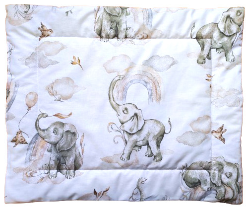Lapos Ovis Kispárna - Bézs Elefánt Szivárvány mintás - 38 x 48 cm