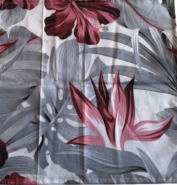 Textil szalvéta - 30x30 cm / szürke levél - hibiszkusz virág