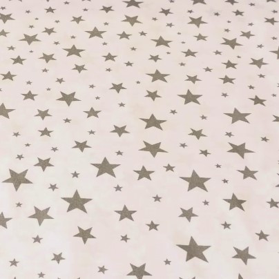 Fehér alapon szürke csillag mintás textil szalvéta - 30x30 cm