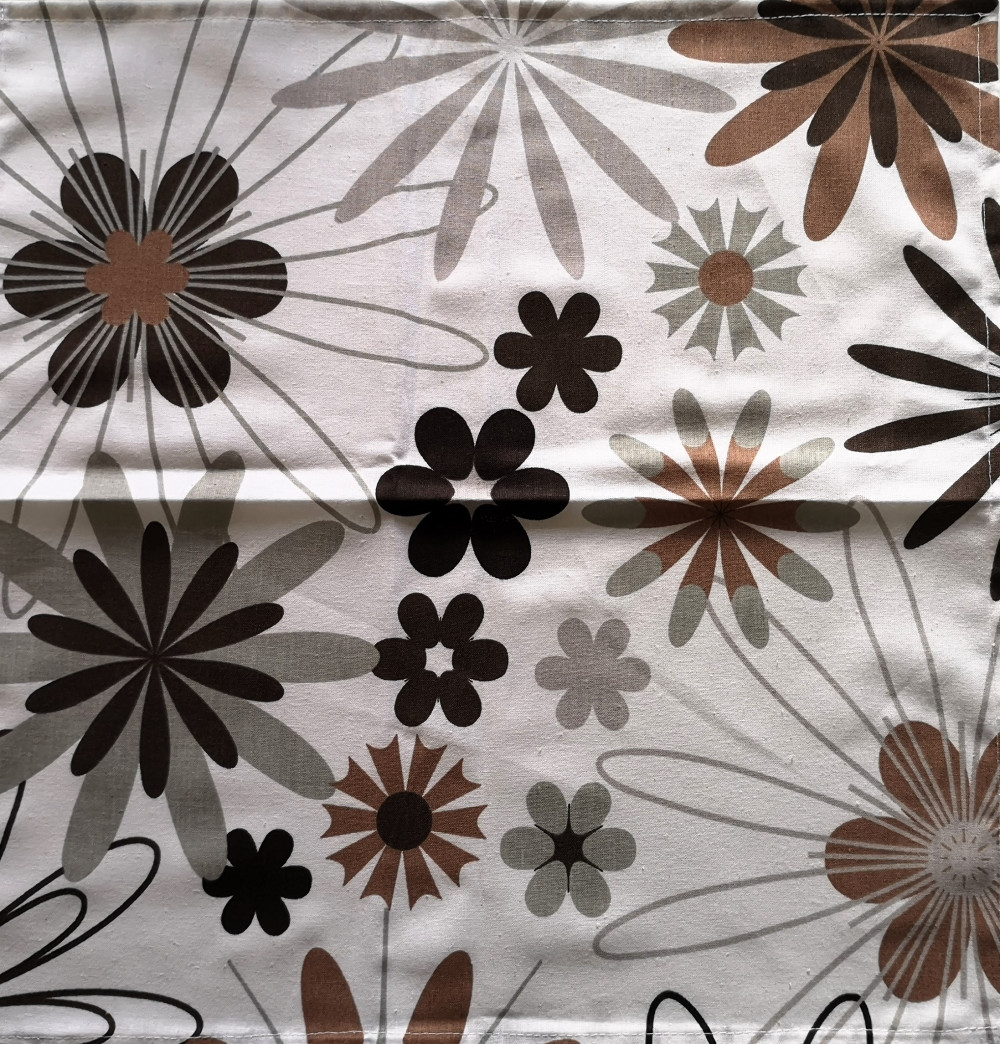 Textil szalvéta 40x40 cm / barna virágos