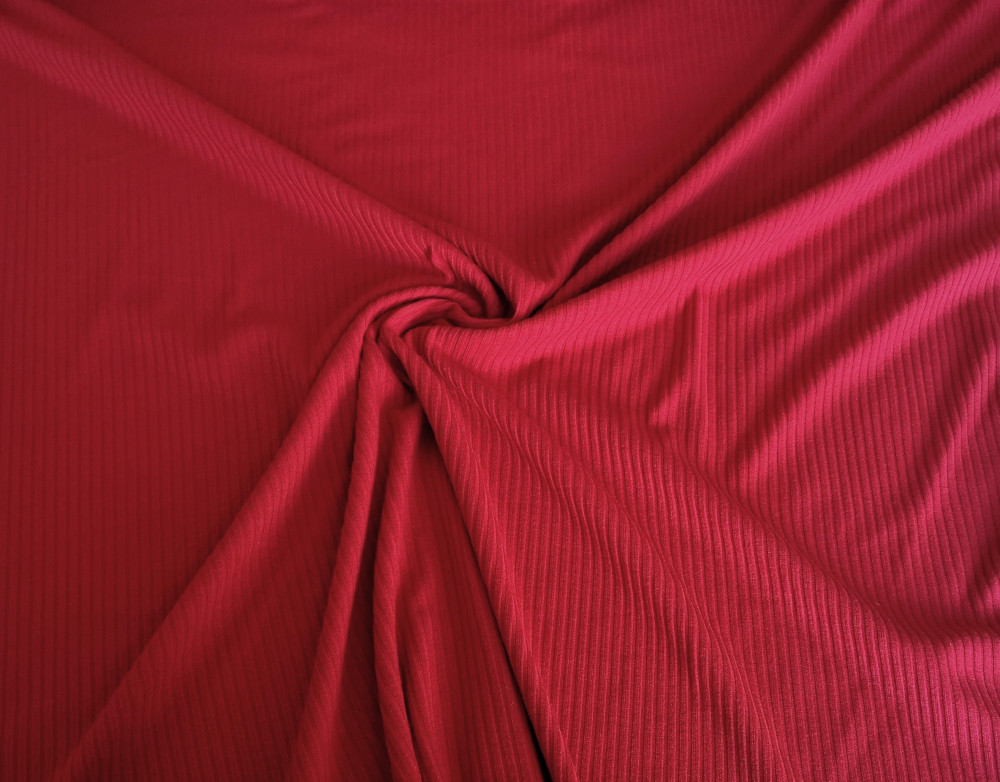 Piros bordás rugalmas textil - 150 cm 