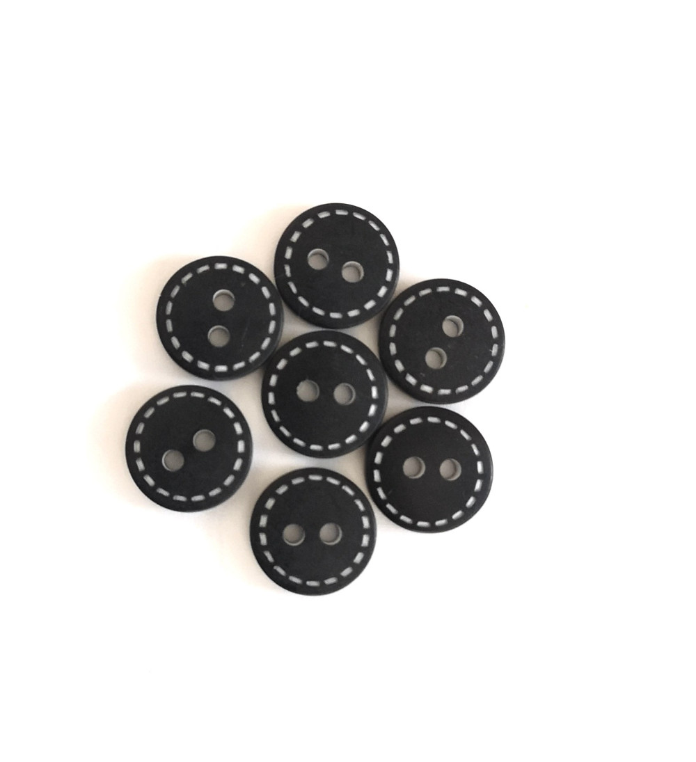 Image of Fekete - fehér mintás 2 lyukas inggomb - 13 mm