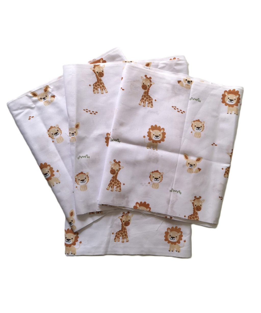 Maradék pamutvászon textil csomag vidám állatos mintákkal